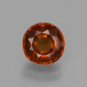 Granada hessonita laranja natural 1,30ct, corte redondo, VS
