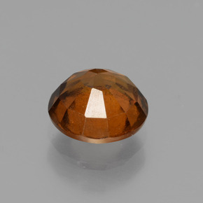 Granada hessonita laranja natural 1,30ct, corte redondo, VS