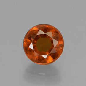 Granada hessonita laranja natural 1,42ct, corte redondo, VS