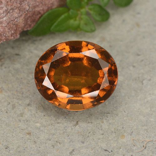 2.06ct Natural âmbar laranja granada hessonita, oval, VS