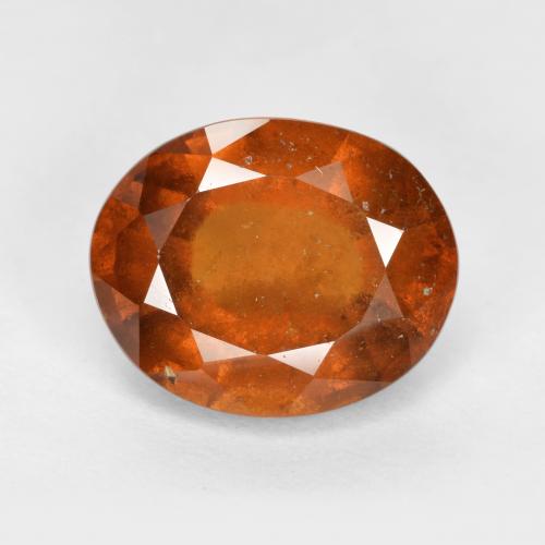 Granada hessonita laranja natural 5,45ct, corte oval, VS-SI