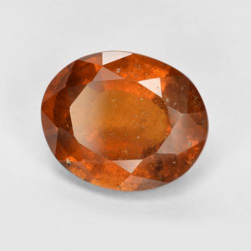 Granada hessonita laranja natural 5,45ct, corte oval, VS-SI