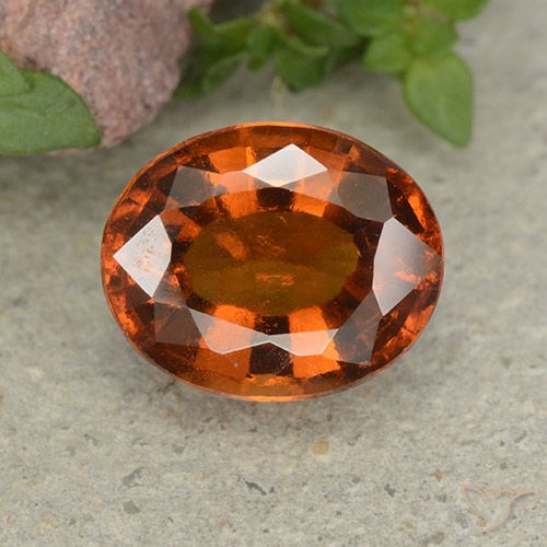 2.84ct Natural Laranja escuro granada hessonita, oval, VS