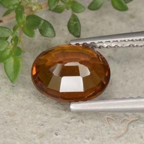 Granada hessonita laranja natural 2,26ct, corte oval, VS-SI