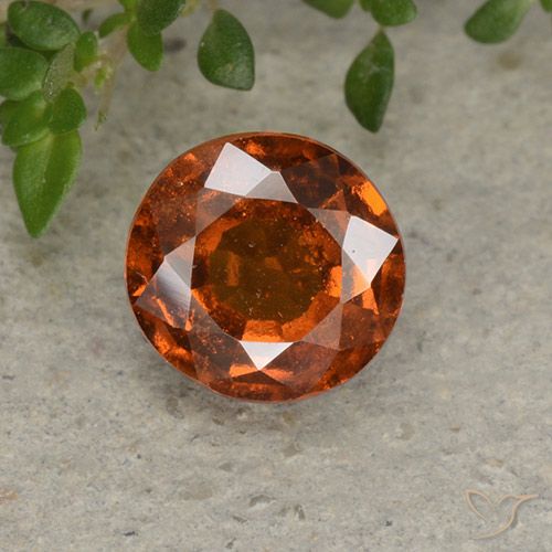 1.78ct Natural Laranja Profundo granada hessonita, Redondo, VS-SI
