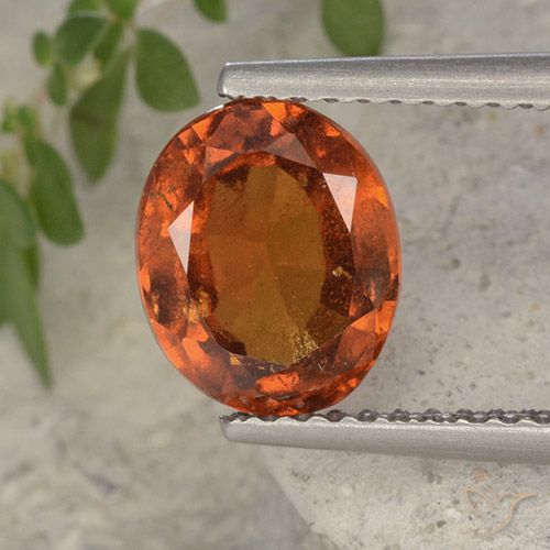 2.20ct Natural laranja avermelhado granada hessonita, oval, VS-SI