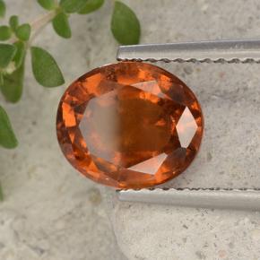 Granada hessonita laranja natural 2,79ct, corte oval, VS