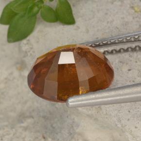 Granada hessonita laranja natural 2,62ct, corte oval, VS-SI
