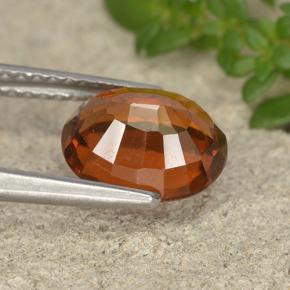 Granada hessonita laranja natural 2,28ct, corte oval, VVS-VS