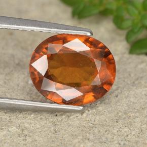 Granada hessonita laranja natural 2,12ct, corte oval, VS