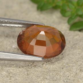 Granada hessonita laranja natural 2,12ct, corte oval, VS