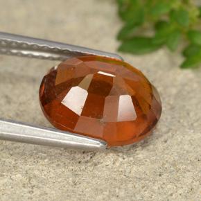 Granada hessonita laranja natural 3,12ct, corte oval, VS