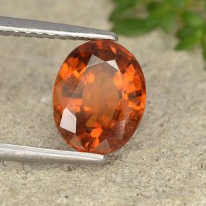 Granada hessonita laranja natural 2,05ct, corte oval, VS-SI
