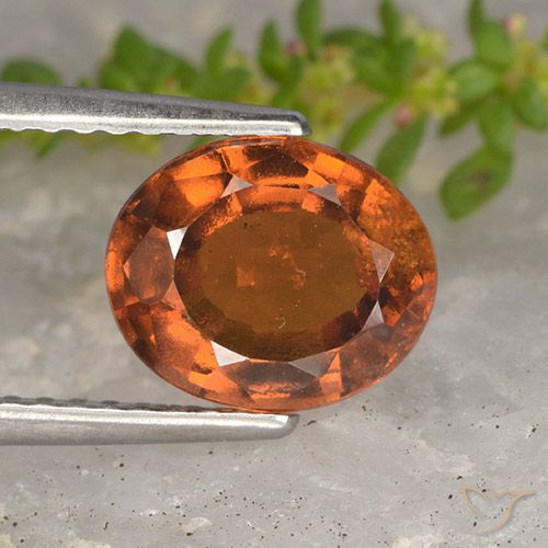 2.15ct Natural Laranja médio-escuro granada hessonita, oval, VS-SI