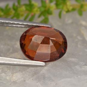 Granada hessonita vermelho natural 2,23ct, corte oval, VS-SI