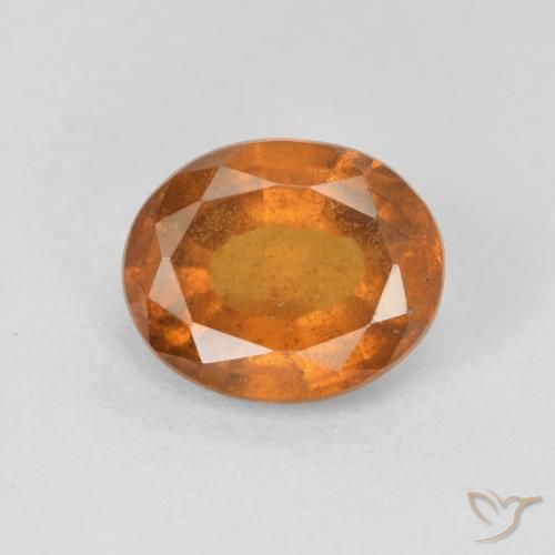 2.19ct Natural Medium Dark-Orange granada hessonita, oval, VS-SI