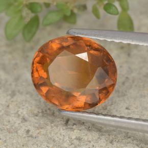 Granada hessonita laranja natural 2,48ct, corte oval, VVS-VS