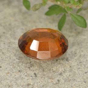 Granada hessonita laranja natural 2,48ct, corte oval, VVS-VS