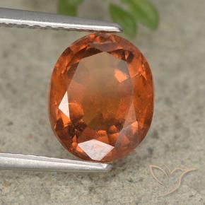 granada hessonita âmbar laranja Natural 2.73ct, oval, VS-SI