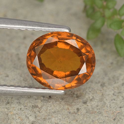 2.07ct Natural Laranja médio-escuro granada hessonita, oval, VS