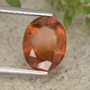 granada hessonita âmbar laranja Natural 2.43ct, oval, VS-SI