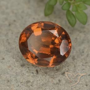 Granada hessonita laranja natural 2,59ct, corte oval, VS