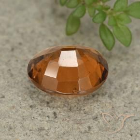 Granada hessonita laranja natural 2,59ct, corte oval, VS
