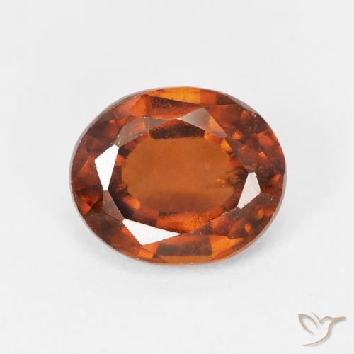 2.87ct Natural Medium Dark-Orange granada hessonita, oval, VS