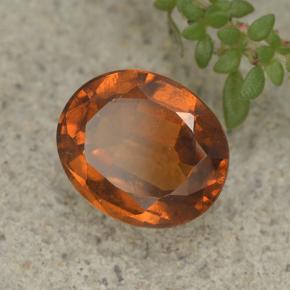Granada hessonita laranja natural 2,76ct, corte oval, VS