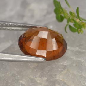 Granada Hessonita Laranja Médio Natural 2.95ct, Corte Oval, VS-SI