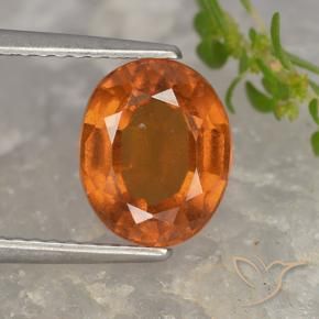 Granada hessonita laranja natural 2,67ct, corte oval, VS-SI