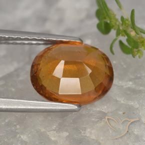 Granada hessonita laranja natural 2,67ct, corte oval, VS-SI