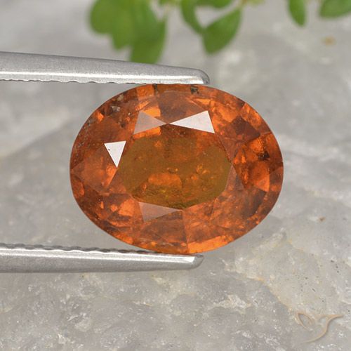 2.80ct Natural Laranja médio-escuro granada hessonita, oval, VS-SI