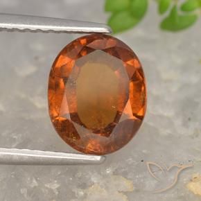 granada hessonita laranja avermelhado Natural 2.37ct, oval, VS-SI