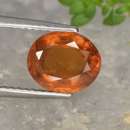 2.04ct Natural Laranja médio-escuro granada hessonita, oval, VS-SI