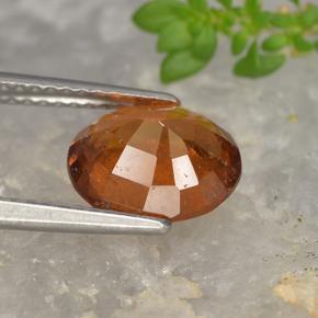 Granada hessonita laranja natural 2,84ct, corte oval, VS-SI