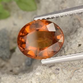 granada hessonita Laranja médio-escuro Natural 2.07ct, oval, VS-SI