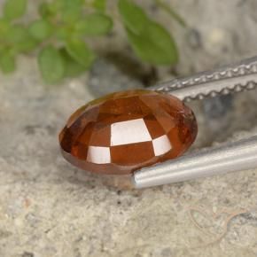 Granada hessonita laranja natural 2,37ct, corte oval, VS