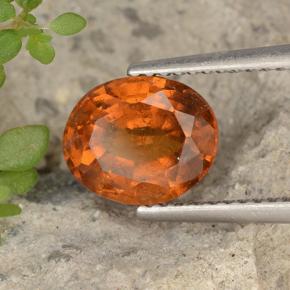 Granada hessonita laranja natural 2,65ct, corte oval, VS-SI
