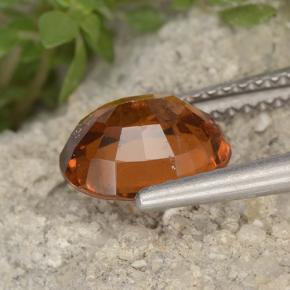 Granada hessonita laranja natural 2,36ct, corte oval, VVS-VS