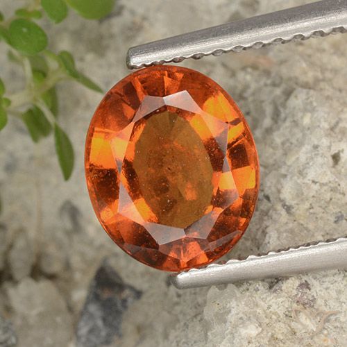 2.33ct Natural âmbar laranja granada hessonita, oval, VS-SI