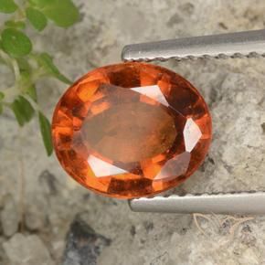 granada hessonita âmbar laranja Natural 2.33ct, oval, VS-SI