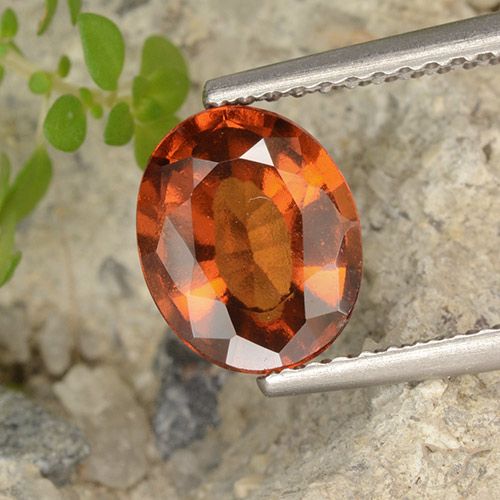 2.07ct Natural âmbar laranja granada hessonita, oval, VVS-VS