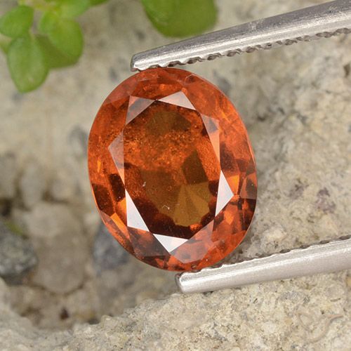 2.01ct Natural laranja avermelhado granada hessonita, oval, VS-SI