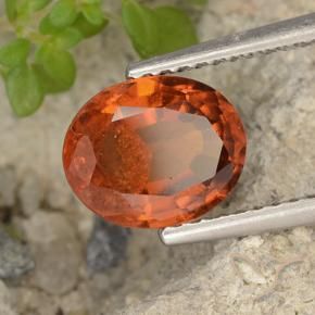 granada hessonita laranja avermelhado Natural 2.01ct, oval, VS-SI