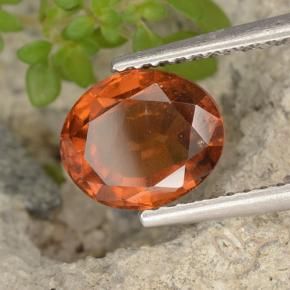 granada hessonita Laranja Profundo Natural 2.14ct, oval, VS