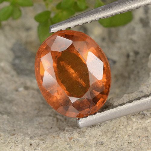 2.10ct Natural âmbar laranja granada hessonita, oval, VS-SI