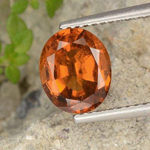 2.09ct Natural Laranja médio-escuro granada hessonita, oval, VS-SI