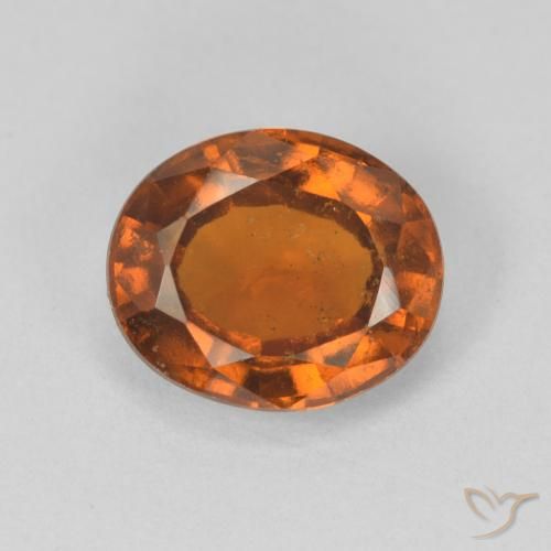 2.47ct Natural Medium Dark-Orange granada hessonita, oval, VS-SI
