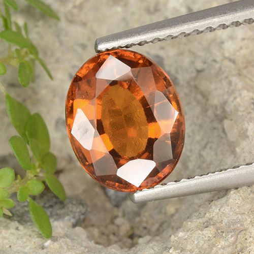 2.55ct Natural laranja avermelhado granada hessonita, oval, VVS-VS
